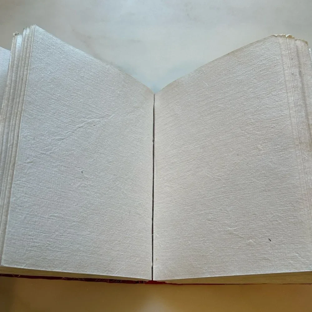 Red Floral Notepad Journal with Handmade Paper